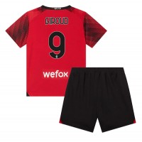 Dětský fotbalový dres AC Milan Olivier Giroud #9 2023-24 Domácí Krátký Rukáv (+ trenýrky)